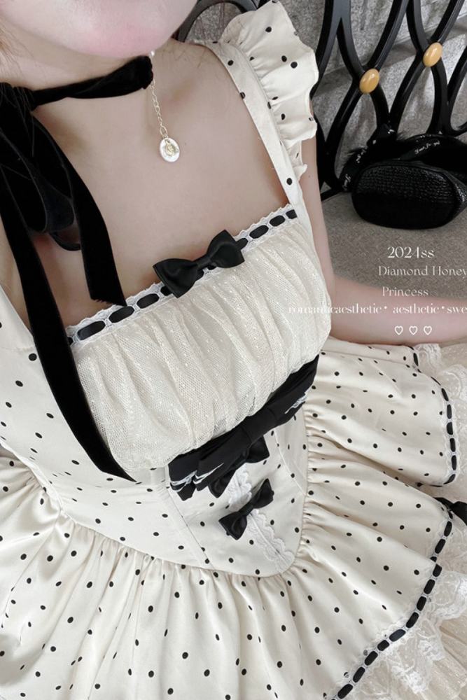 Diamond Honey Polka Dot Retro Girly Jumper Skirt