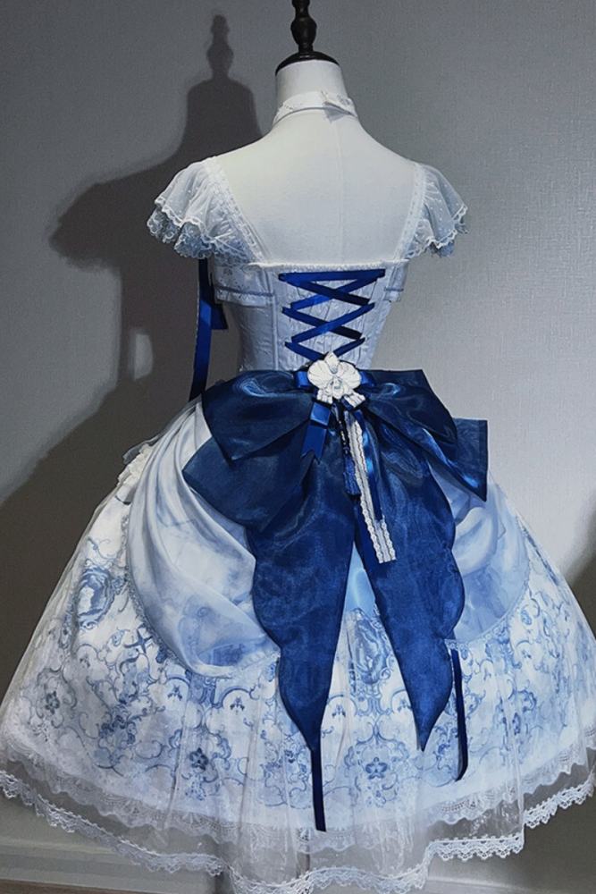 Tantuan ~Linglong Porcelain~ Print Lolita JSK and Extended Sleeves