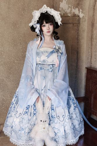 Tantuan ~Linglong Porcelain~ Hanfu Style Empire Waist JSK and Cardigan