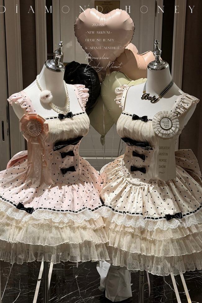Diamond Honey Polka Dot Retro Girly Jumper Skirt