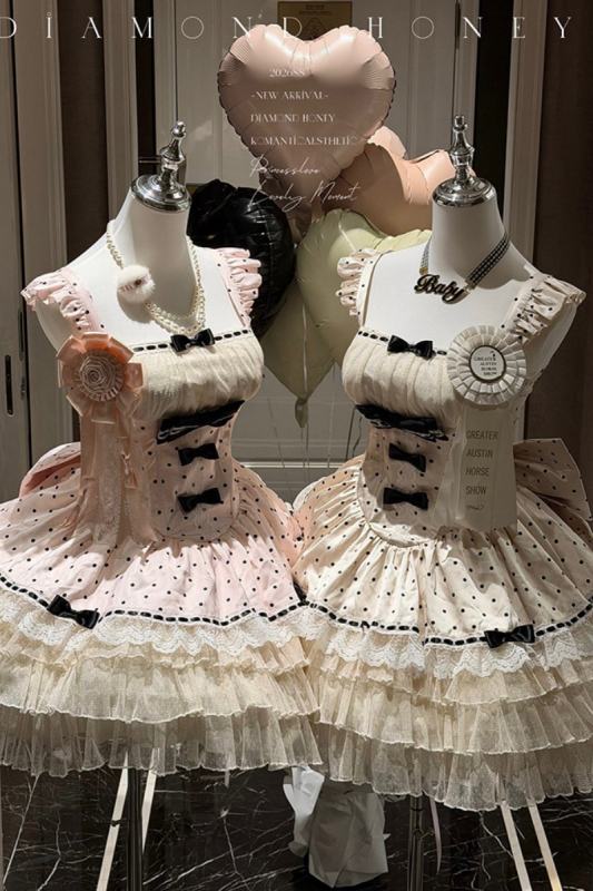 Diamond Honey Polka Dot Retro Girly Jumper Skirt