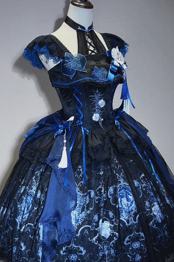 Tantuan ~Linglong Porcelain~ Print Lolita JSK and Extended Sleeves