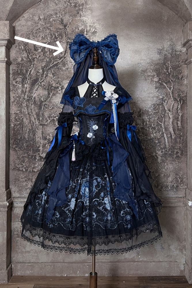 Tantuan ~Linglong Porcelain~ Lolita Bonnet Brooch and Head Veil