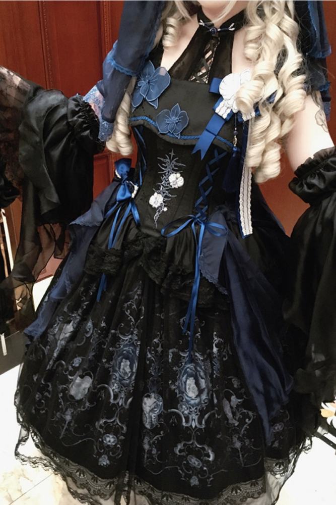 Tantuan ~Linglong Porcelain~ Print Lolita JSK and Extended Sleeves