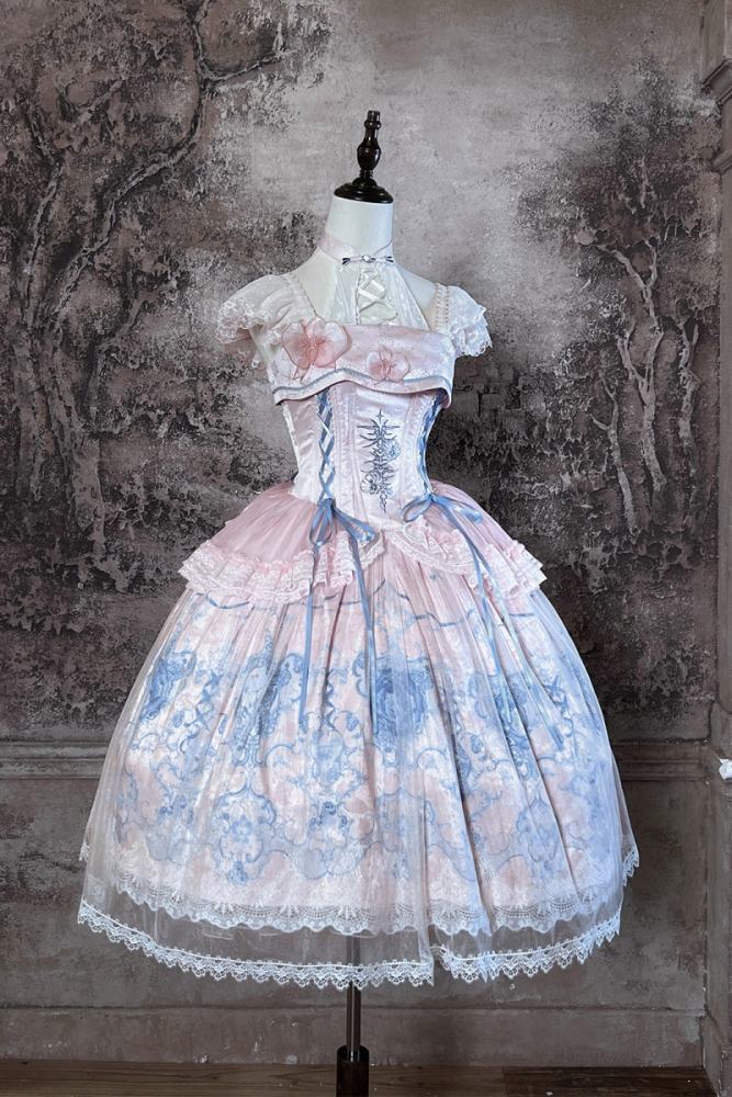 Tantuan ~Linglong Porcelain~ Print Lolita JSK and Extended Sleeves