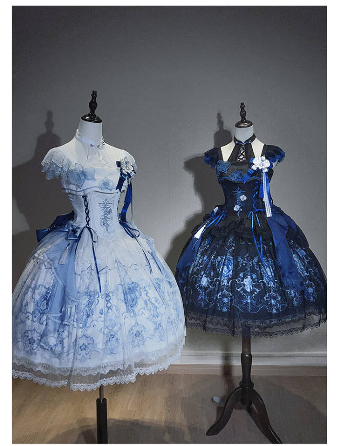 Tantuan ~Linglong Porcelain~ Print Lolita JSK and Extended Sleeves