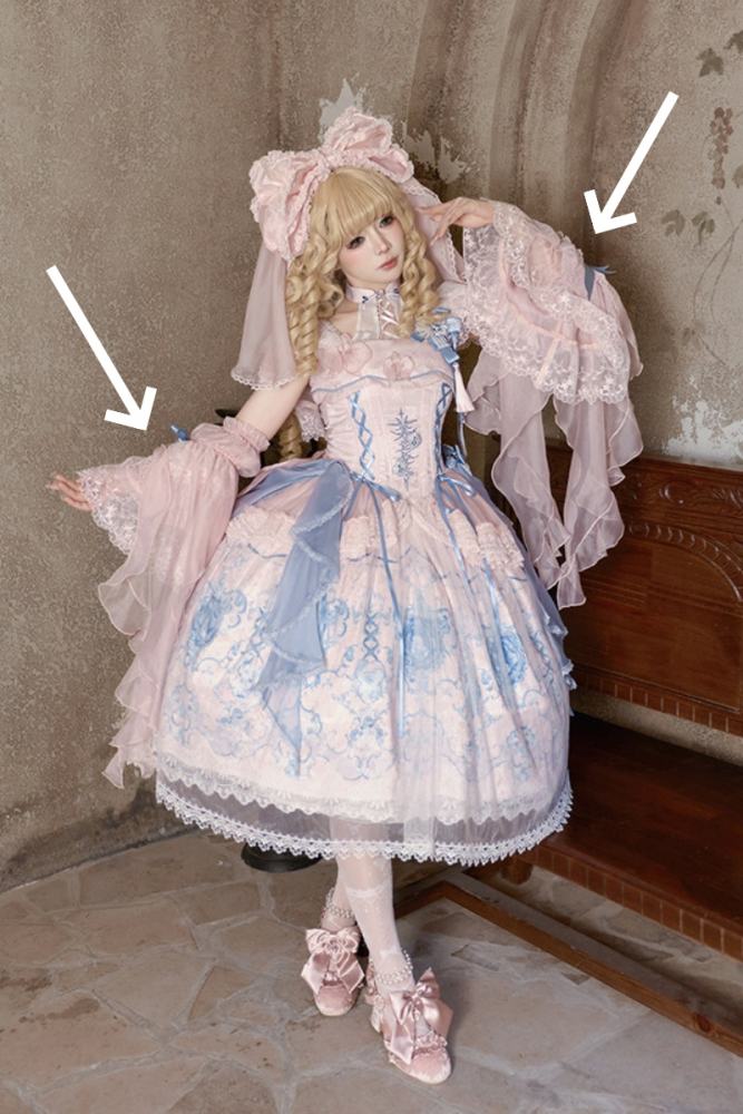 Tantuan ~Linglong Porcelain~ Print Lolita JSK and Extended Sleeves