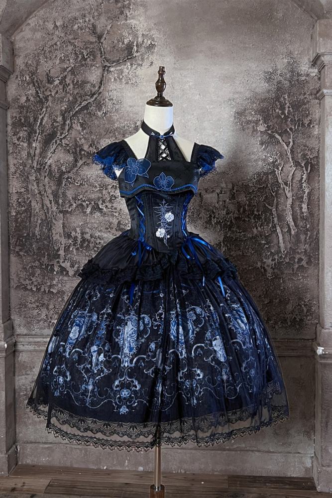 Tantuan ~Linglong Porcelain~ Print Lolita JSK and Extended Sleeves