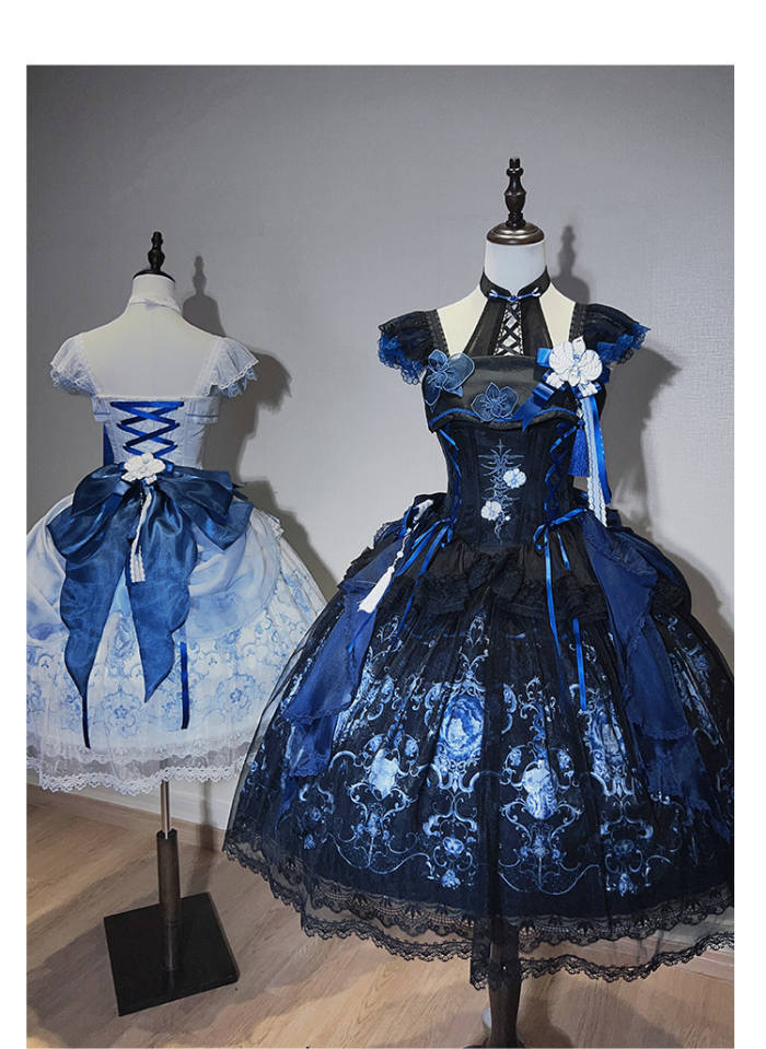Tantuan ~Linglong Porcelain~ Print Lolita JSK and Extended Sleeves