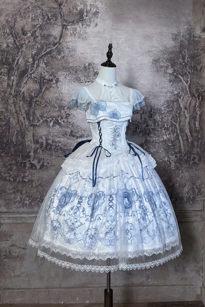 Tantuan ~Linglong Porcelain~ Print Lolita JSK and Extended Sleeves