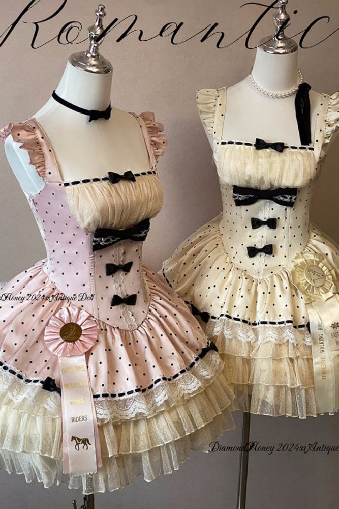 Diamond Honey Polka Dot Retro Girly Jumper Skirt