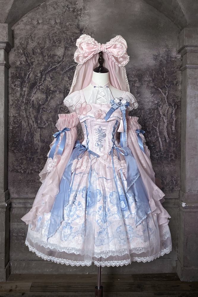 Tantuan ~Linglong Porcelain~ Print Lolita JSK and Extended Sleeves