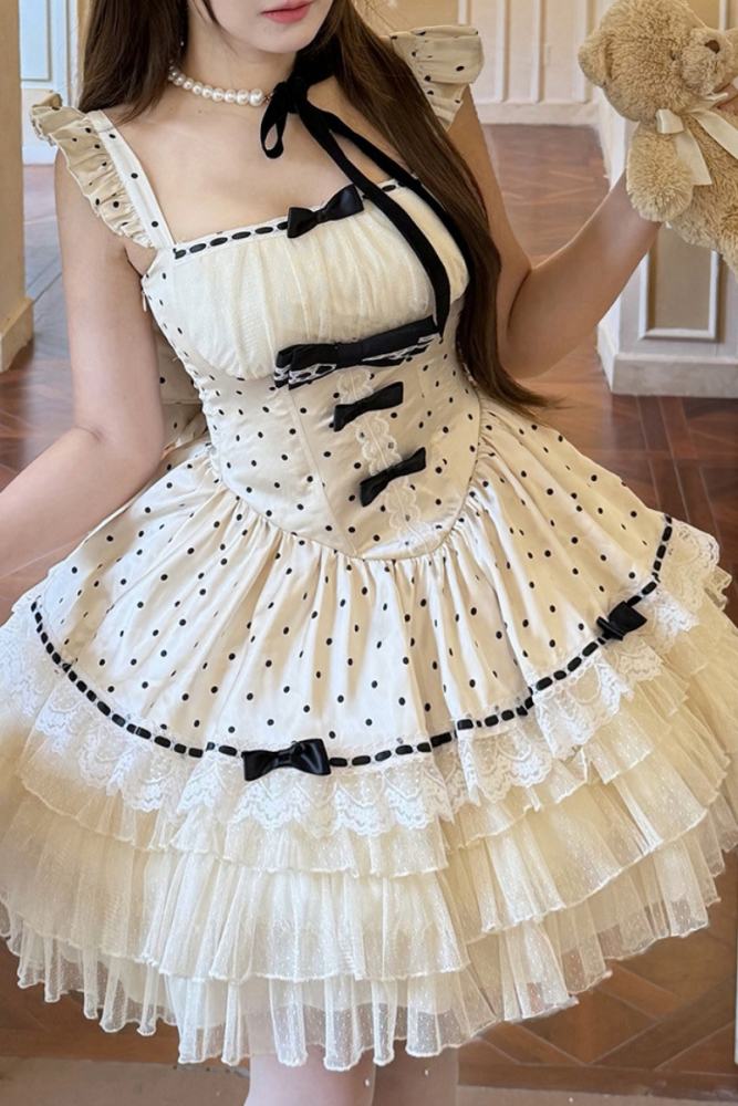 Diamond Honey Polka Dot Retro Girly Jumper Skirt