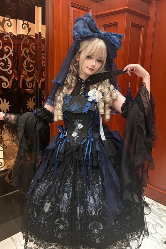 Tantuan ~Linglong Porcelain~ Print Lolita JSK and Extended Sleeves