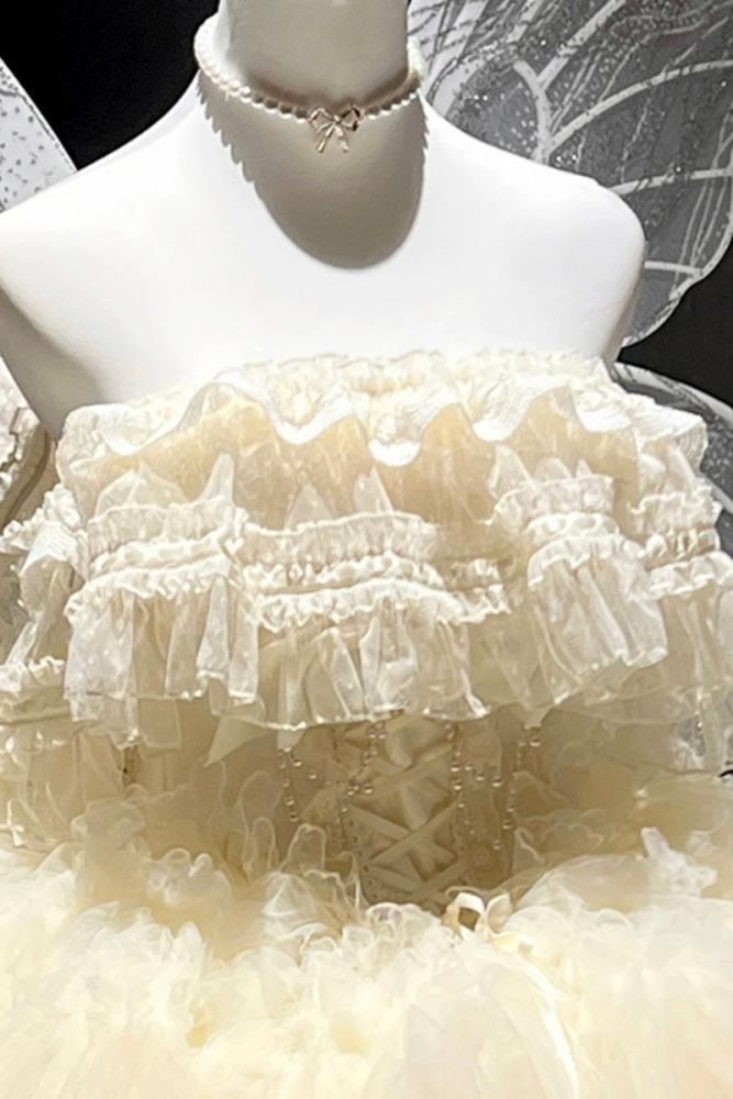 Diamond Honey Apricot Wedding Gown Dress and Skirt