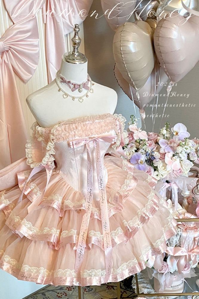 Diamond Honey ~Princess Ribbon~ Short Style Formal Dress 4 Colors