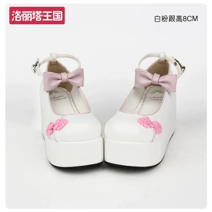 Angelic Imprint- Elegant Bow Embroidery Qi Lolita High Platform Shoes