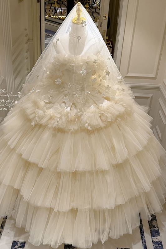 Diamond Honey Apricot Wedding Gown Dress and Skirt