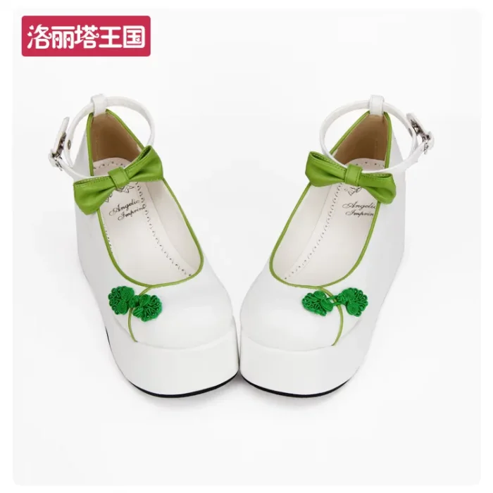 Angelic Imprint- Elegant Bow Embroidery Qi Lolita High Platform Shoes