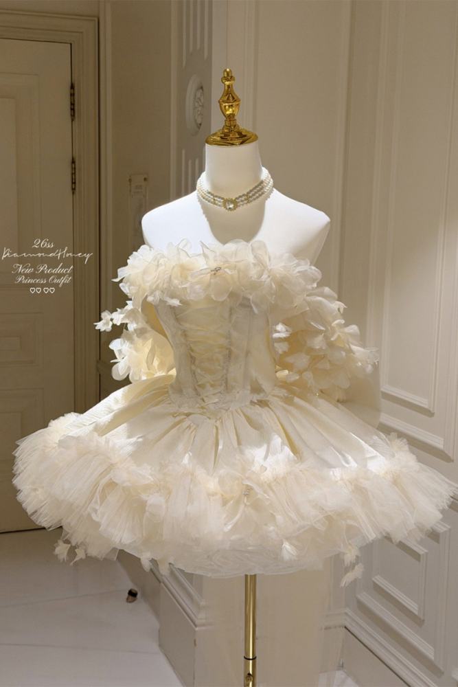 Diamond Honey Apricot Wedding Gown Dress and Skirt