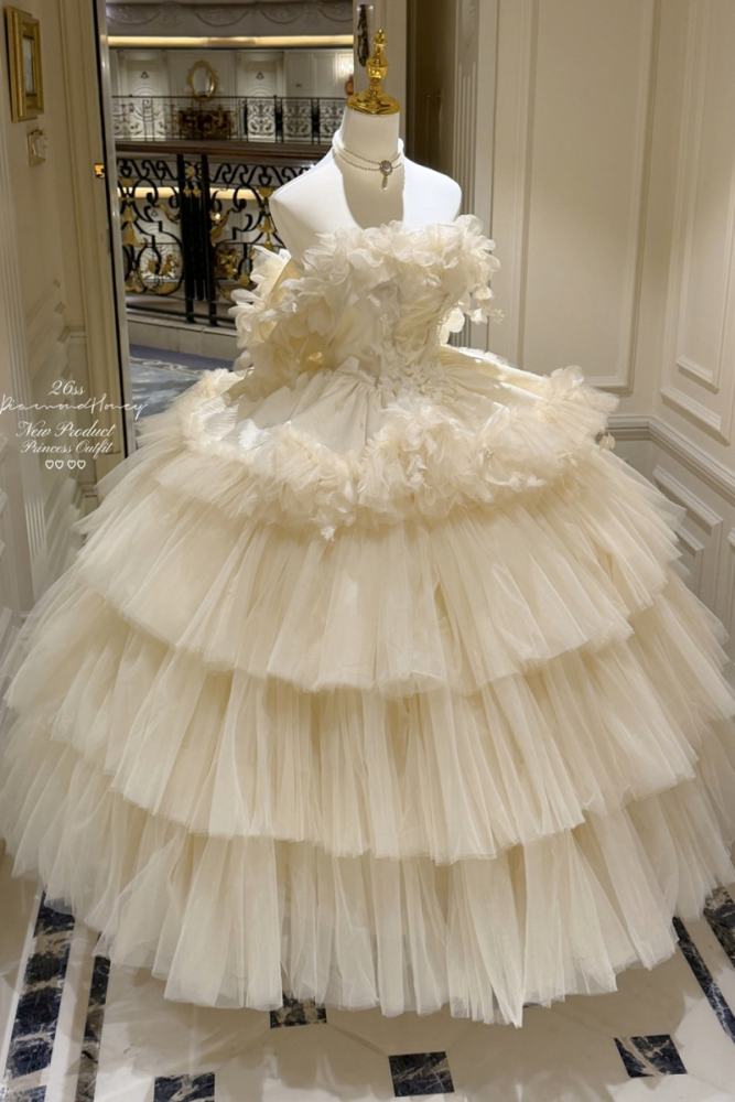 Diamond Honey Apricot Wedding Gown Dress and Skirt