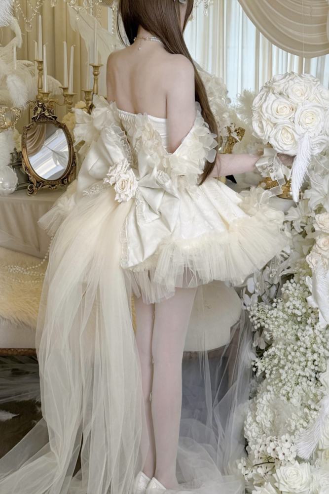 Diamond Honey Apricot Wedding Gown Dress and Skirt