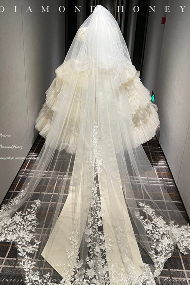 Diamond Honey Apricot Wedding Gown Dress and Skirt