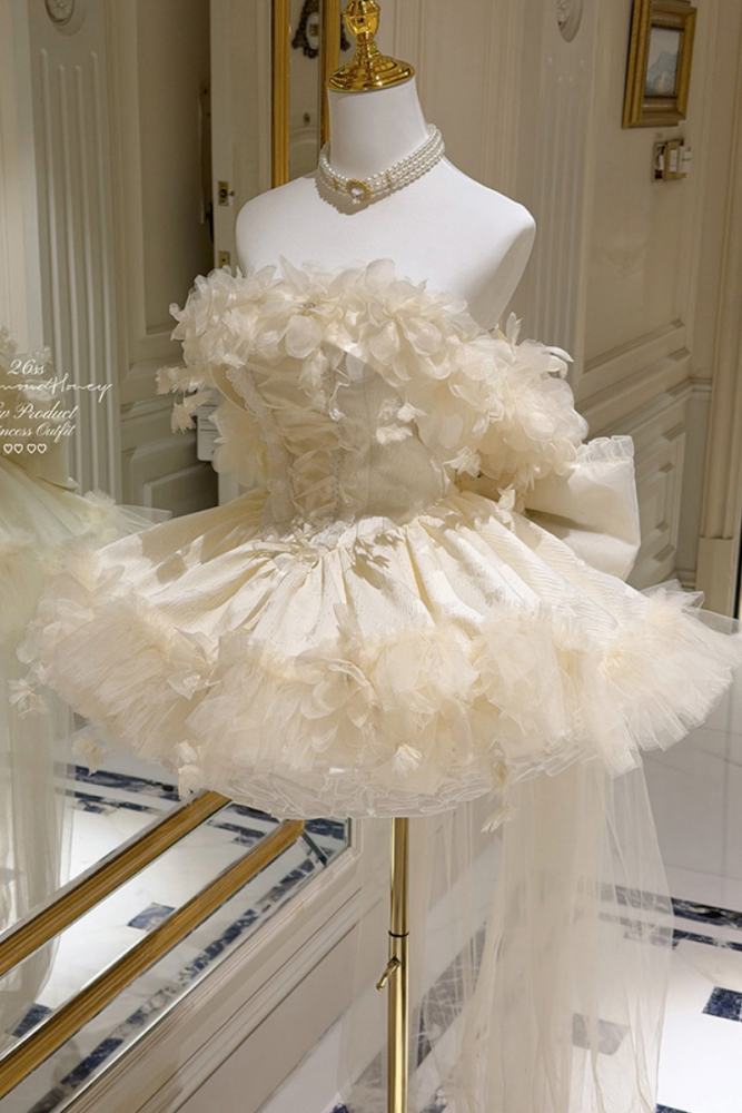 Diamond Honey Apricot Wedding Gown Dress and Skirt
