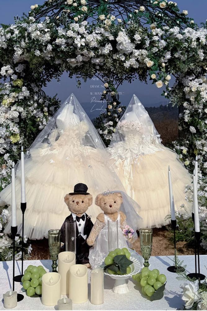 Diamond Honey Apricot Wedding Gown Dress and Skirt