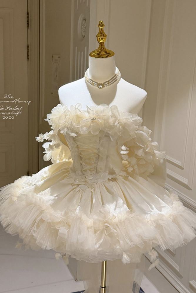 Diamond Honey Apricot Wedding Gown Dress and Skirt