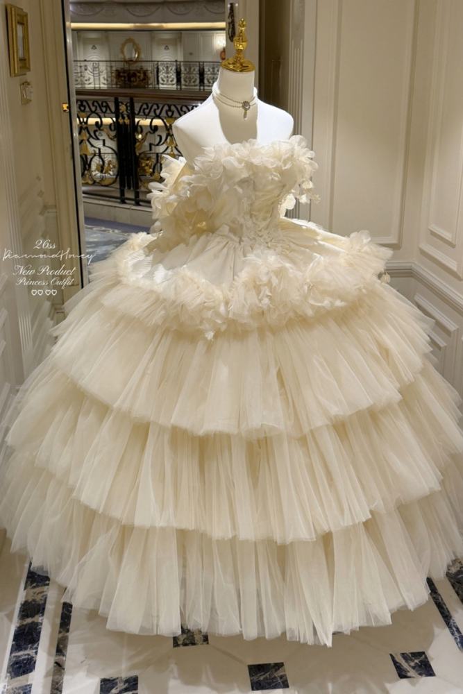 Diamond Honey Apricot Wedding Gown Dress and Skirt