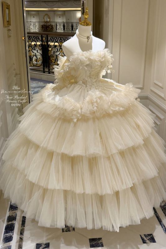 Diamond Honey Apricot Wedding Gown Dress and Skirt