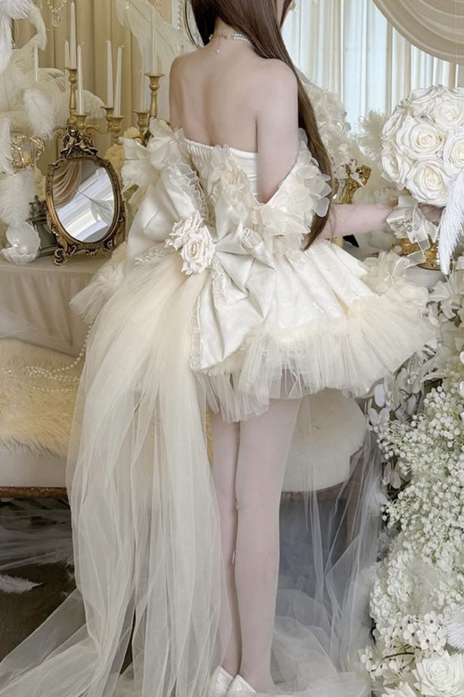 Diamond Honey Apricot Wedding Gown Dress and Skirt