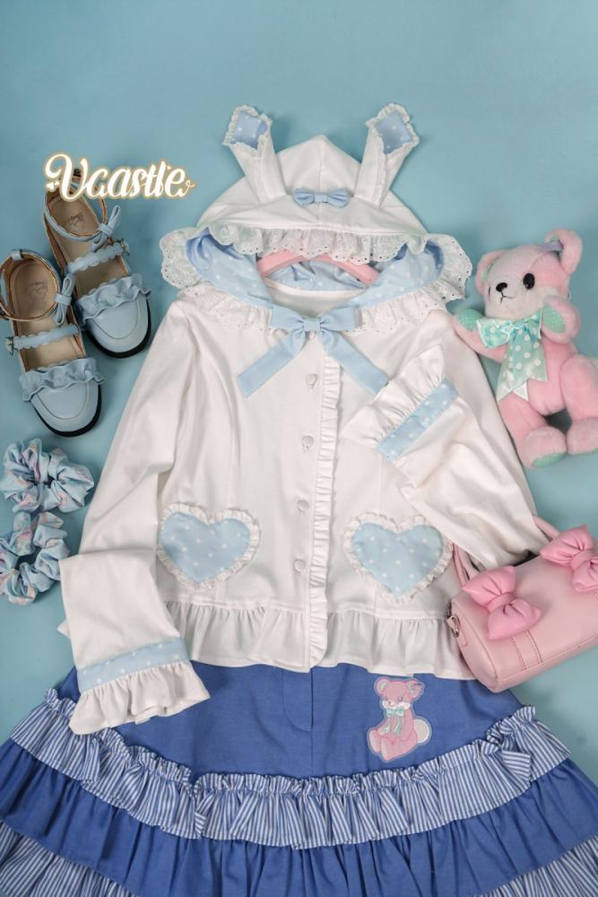 V-castle Bunny Ear Hooded Lolita Knitted Cardigan 6 Colors
