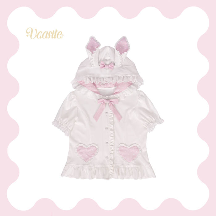 V-castle Bunny Ear Hooded Lolita Knitted Cardigan 6 Colors