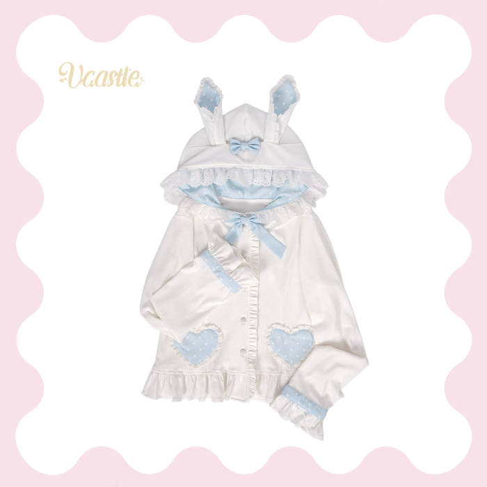 V-castle Bunny Ear Hooded Lolita Knitted Cardigan 6 Colors
