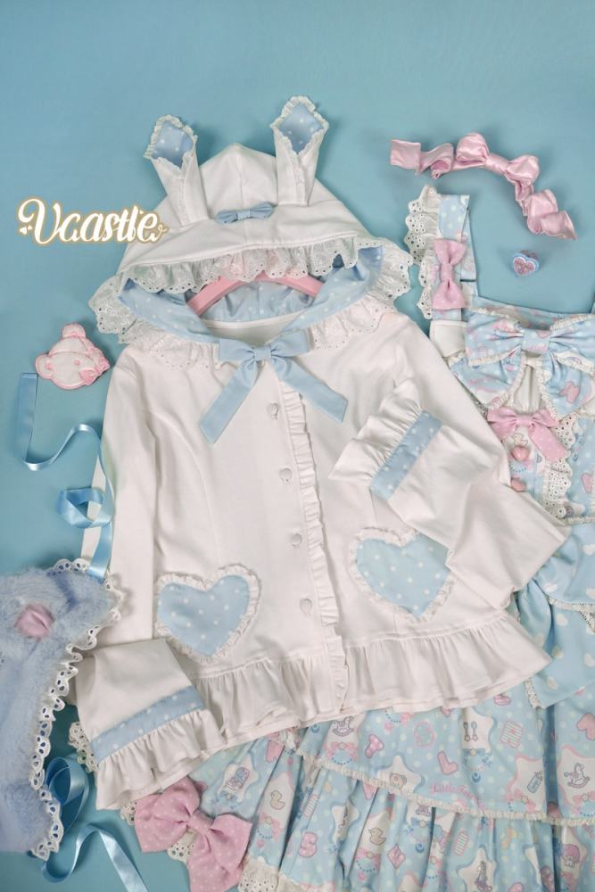 V-castle Bunny Ear Hooded Lolita Knitted Cardigan 6 Colors