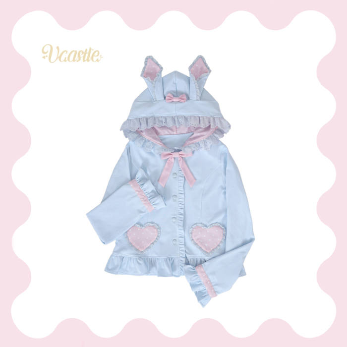 V-castle Bunny Ear Hooded Lolita Knitted Cardigan 6 Colors