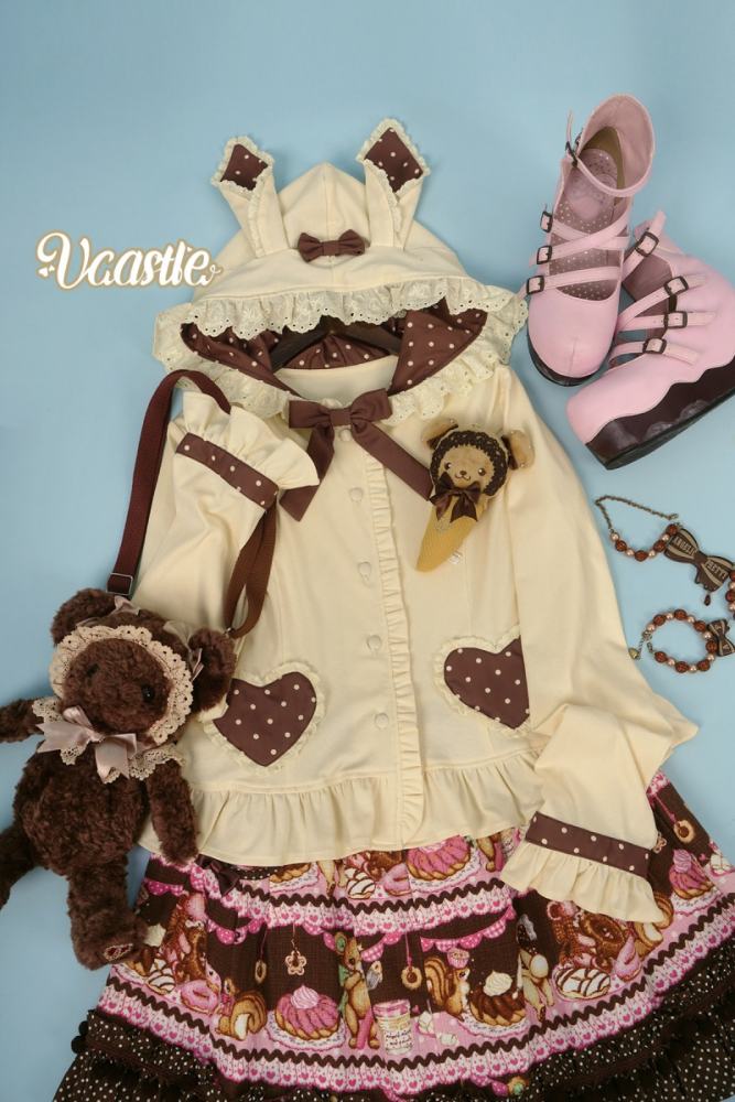 V-castle Bunny Ear Hooded Lolita Knitted Cardigan 6 Colors