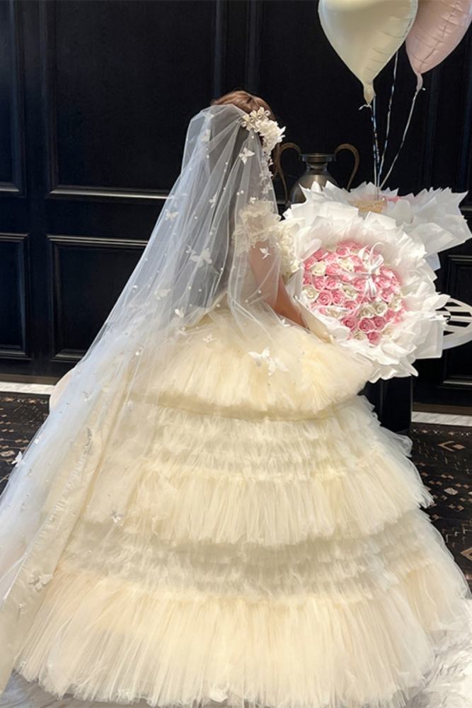 Diamond Honey Apricot Wedding Gown Dress and Skirt