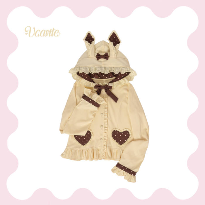 V-castle Bunny Ear Hooded Lolita Knitted Cardigan 6 Colors