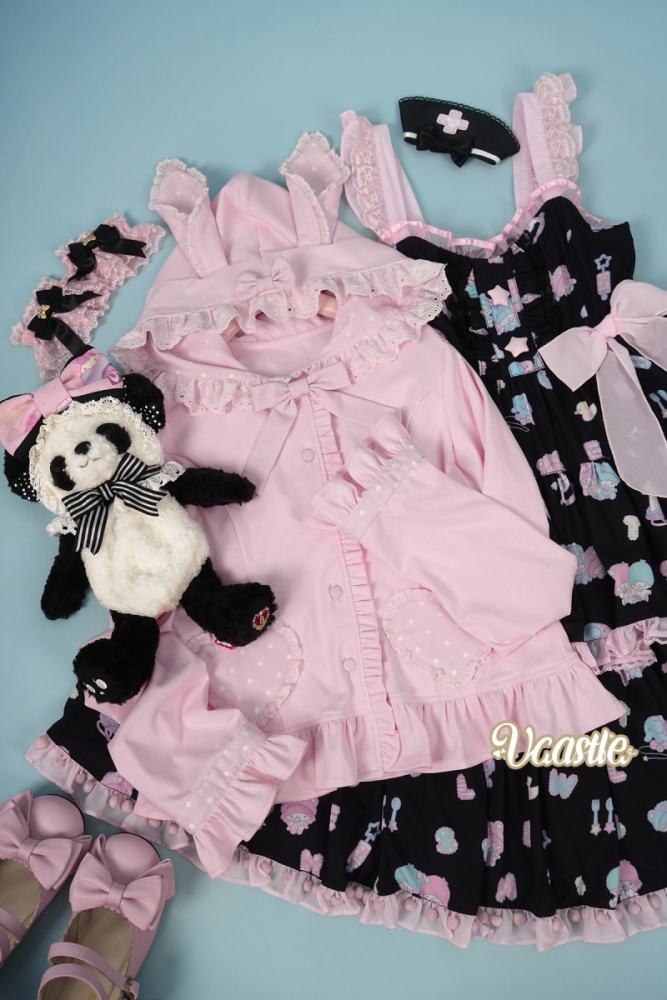 V-castle Bunny Ear Hooded Lolita Knitted Cardigan 6 Colors