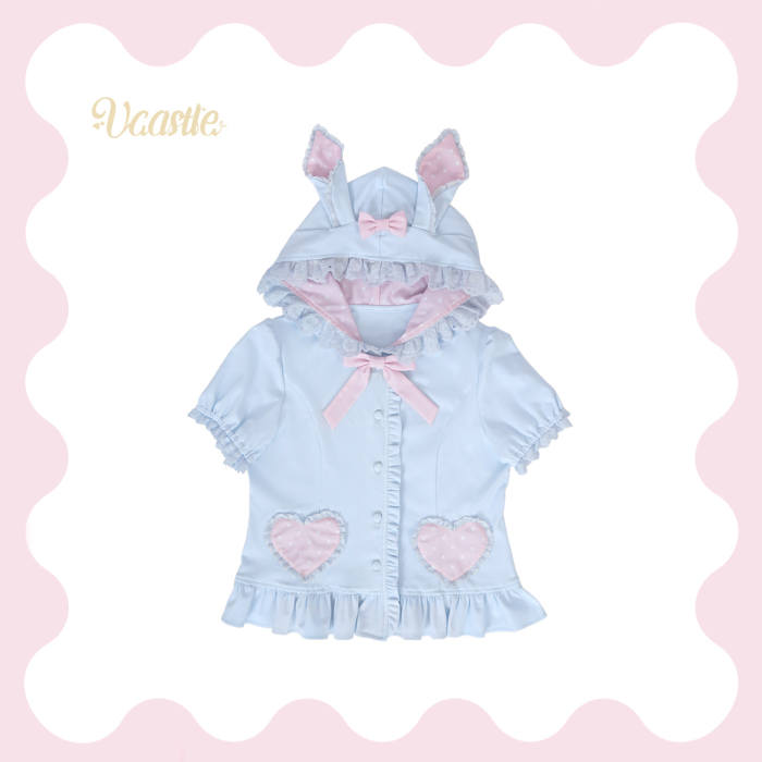 V-castle Bunny Ear Hooded Lolita Knitted Cardigan 6 Colors
