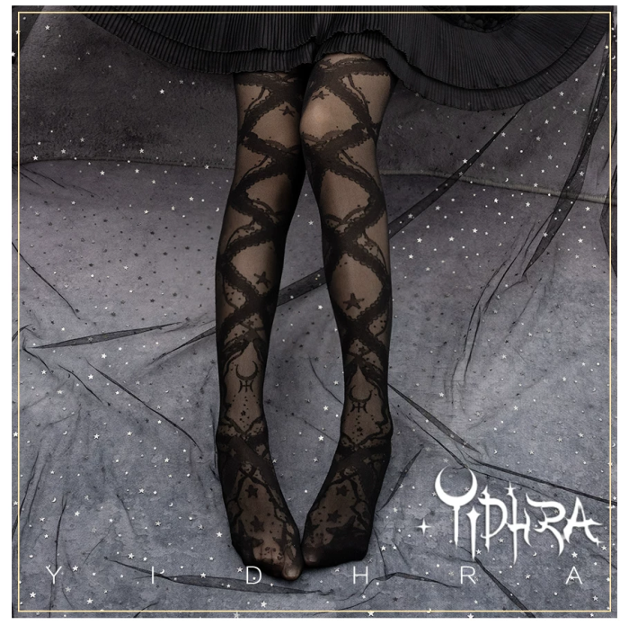 Yidhra ~Starfish Gravel~ Lolita Black and White Pantyhose