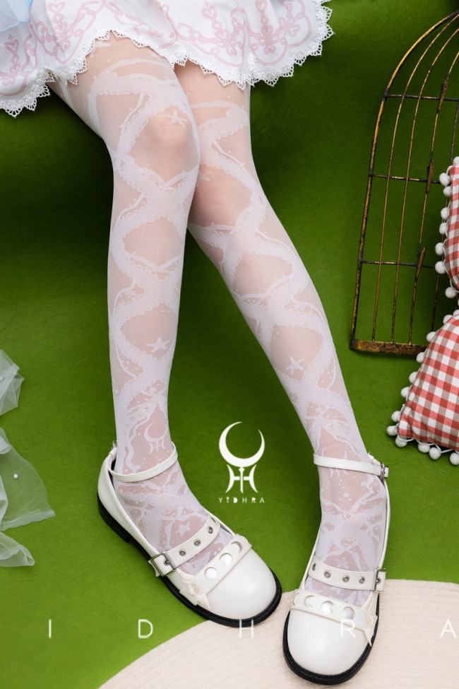 Yidhra ~Starfish Gravel~ Lolita Black and White Pantyhose
