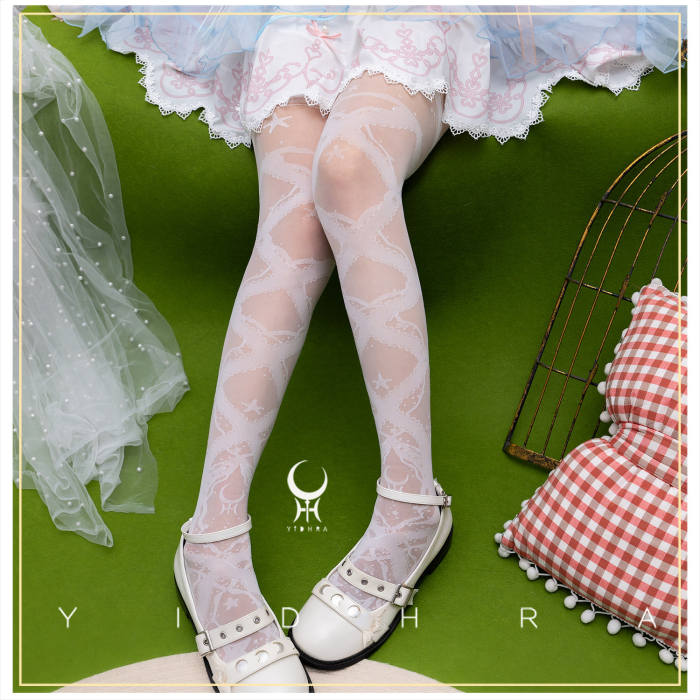Yidhra ~Starfish Gravel~ Lolita Black and White Pantyhose
