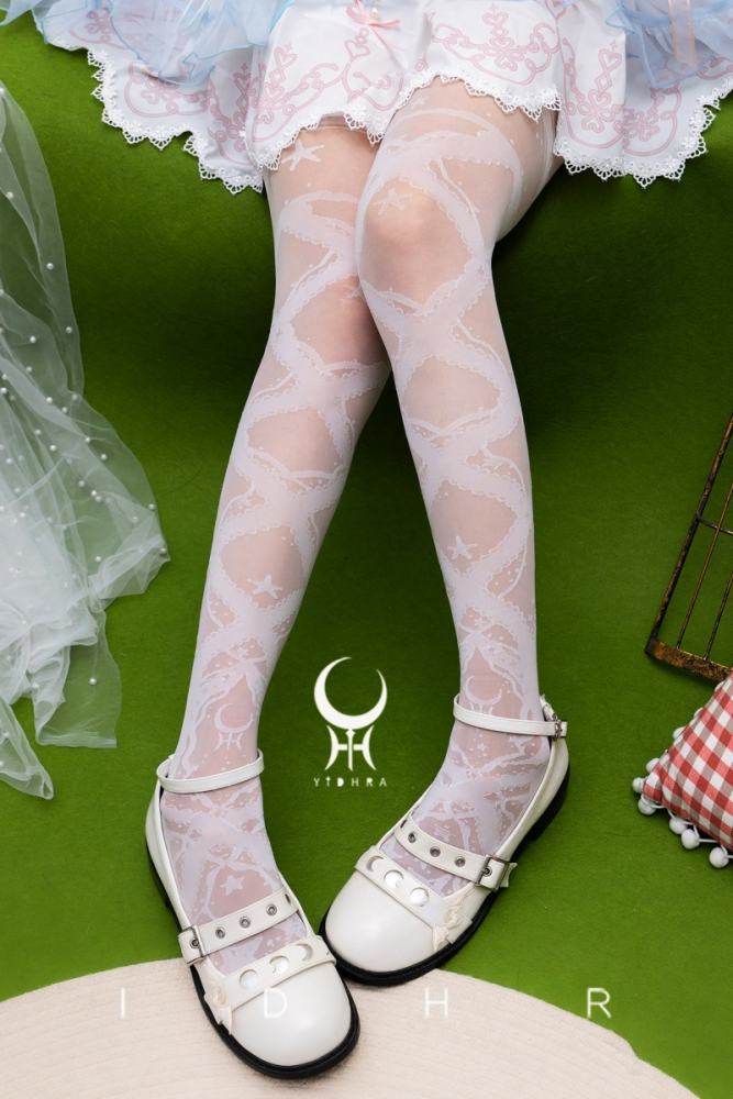 Yidhra ~Starfish Gravel~ Lolita Black and White Pantyhose