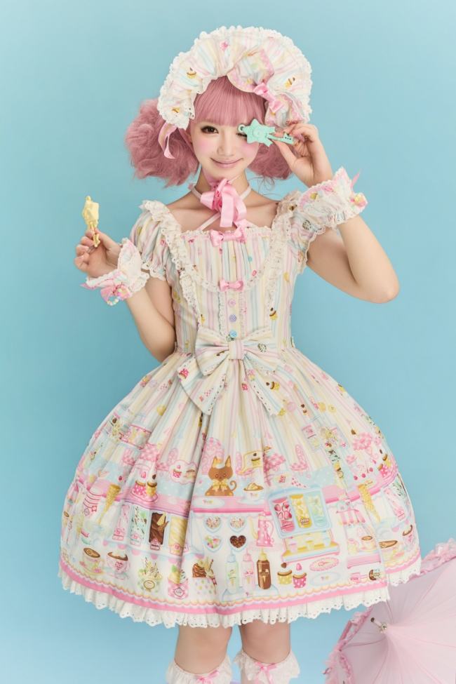 The Dolls Daydream ~Summer Ice Cream~ Retro Print Lolita JSK and OP
