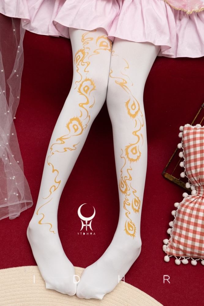 Yidhra ~Phoenix Feather~ Lolita Tattoo Pantyhose 3 Colors