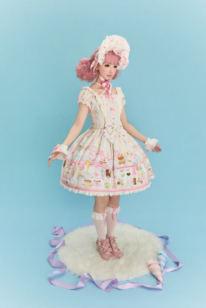 The Dolls Daydream ~Summer Ice Cream~ Retro Print Lolita JSK and OP
